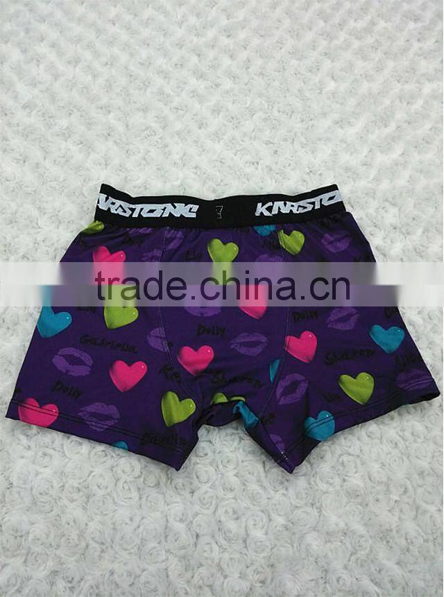 Newest design popular sexy men underwear boxer shorts with love printed