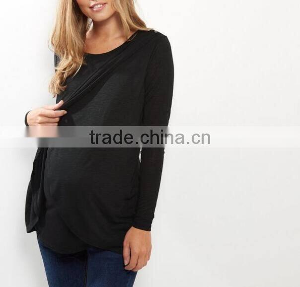 Organic cotton nursing cover breast feeding t-shirt for pregnant