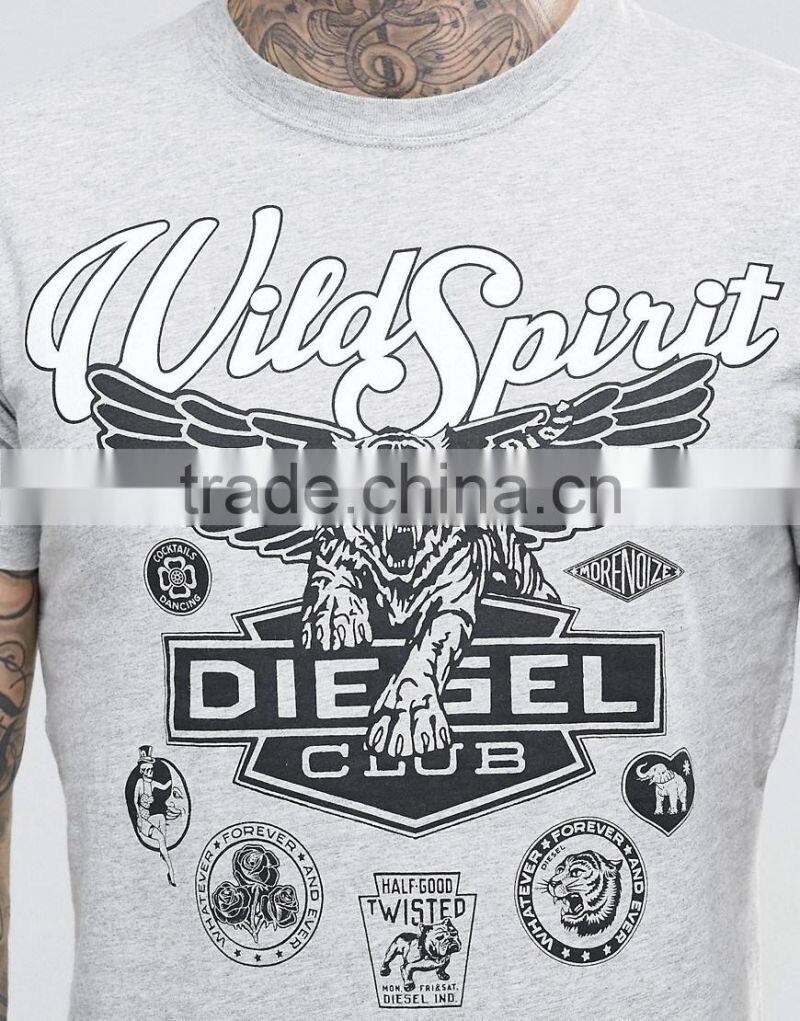 New style fashion pattern printing soft jersey man t-shirt slim fit t-shirt