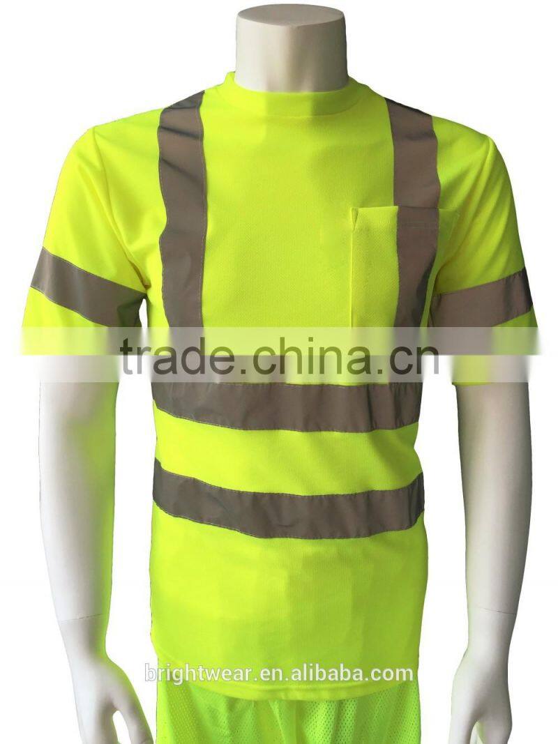 Men's hi vis reflective long sleeve custom warning T-shirt