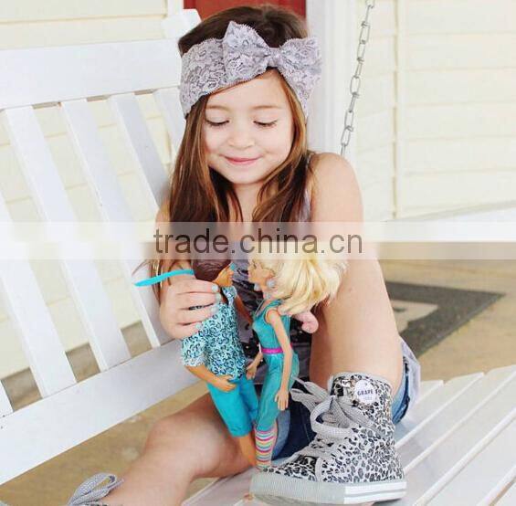hot sale girl lace bow tie headband, girl wide lace headband
