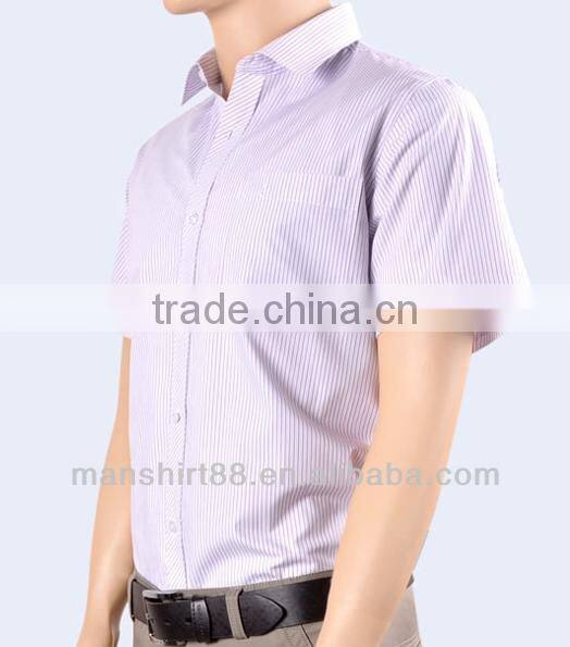 stripe mens regular fit high end custom casual short sleeve shirt