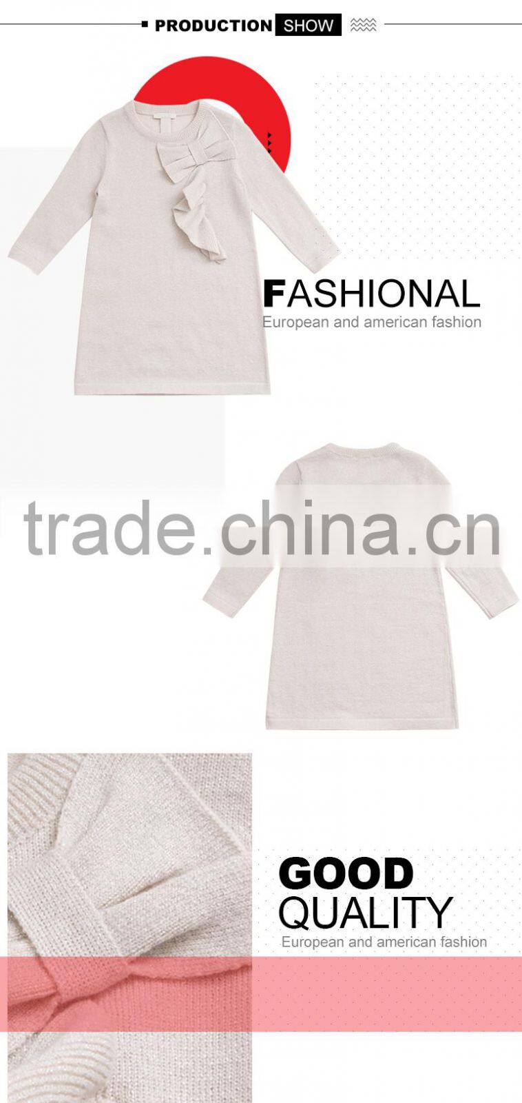 2018 new design kids knitted wholesale cashmere sweaters dress in china