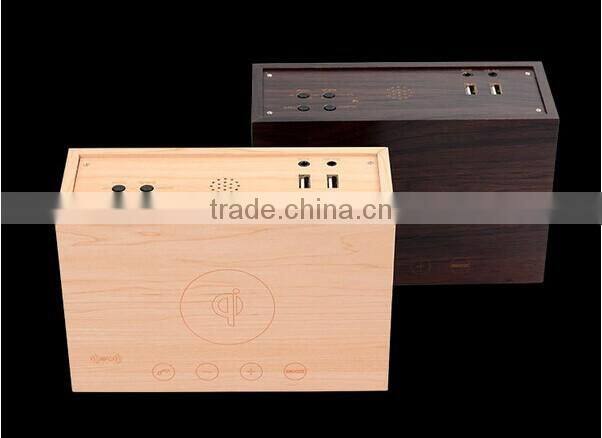 Portable Speaker Bluetooth USB4.0 Dual USB NFC Wooden Bluetooth Speaker Wriess charging Bluetooth Speaker
