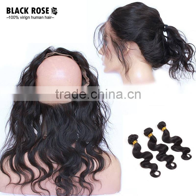 360 lace frontal closure ,elastic band lace frontal closure