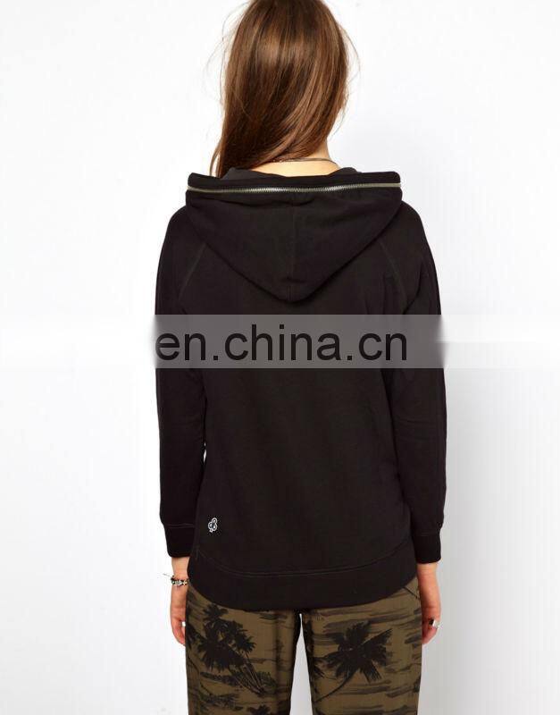 CHEFON Zipped hood slogan print cotton fashion hoodie CAH0038