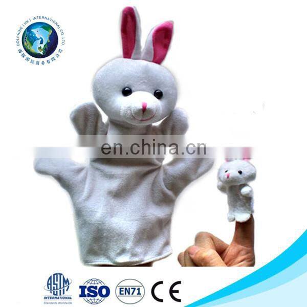 Cute various plush animal heard glove puppet popular soft stuffed funny dinosaur hand puppet