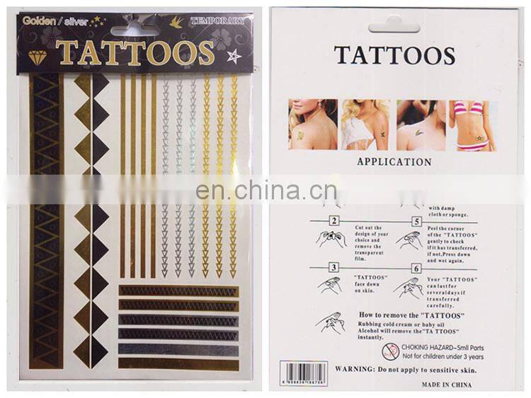 2016 Cool Matalic Tattoo-Tattoo Flash Gold Temprario
