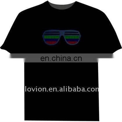 HOT led flashing t-shirt china led t-shirt el ladies t-shirt