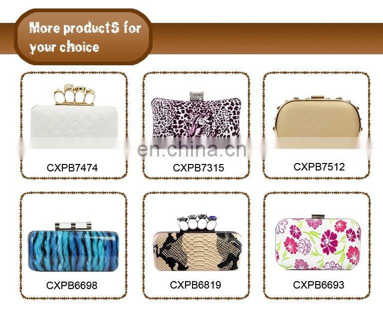 CR Factory OEM acceptable engraving patterns hollowed-out design metal frame long chain rectangled shaped wooden box clutch bag