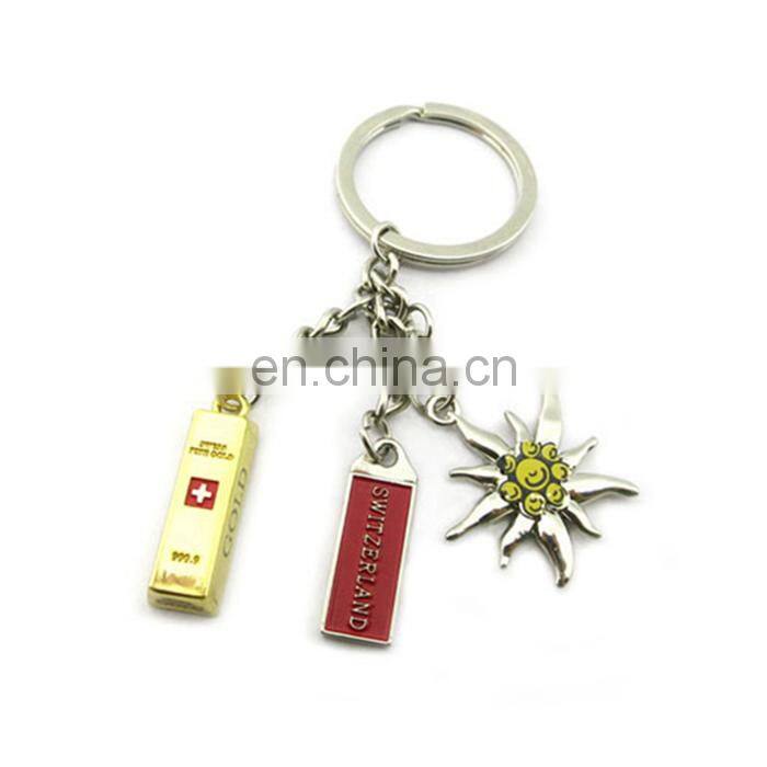 Universal Different Countries Metal Logo Key Ring Custom Keychain