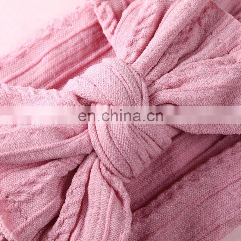 27Colors Baby Soft Headband Girl Solid Color jacquard stripe headwear with bow