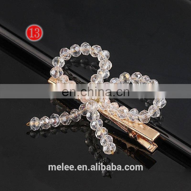 RTS Wholesale Custom Hair Accessories Fashion Girls Flat Hairgrip Hair Pin Crystal Rhinestone Barrette Hair Clips For Women