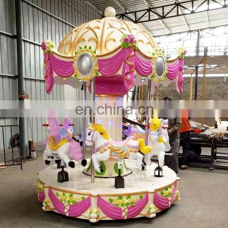 Attractions for children kids merry go round 6 seats mini carousel rides for sale