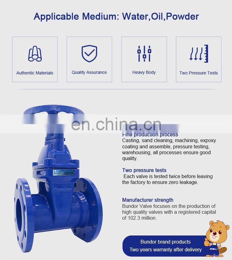 Bundor PN16 DN50-1200 Gate Valve Price Sluice Gate Valve 10" gate valves price