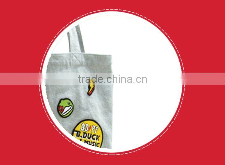 Fashion women standard size canvas polyester sublimation tote bag