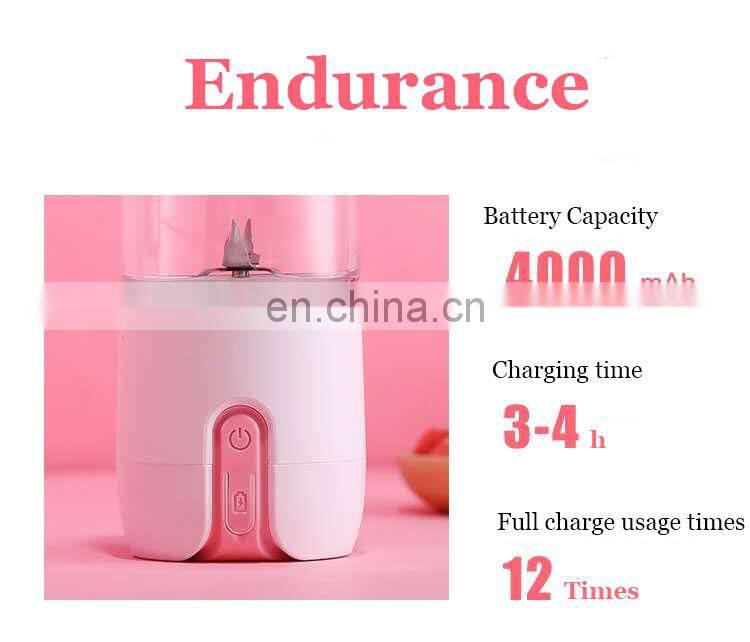 480ml Self cleaning Rechargeable portable juicer/mini USB portable blender/juice cup
