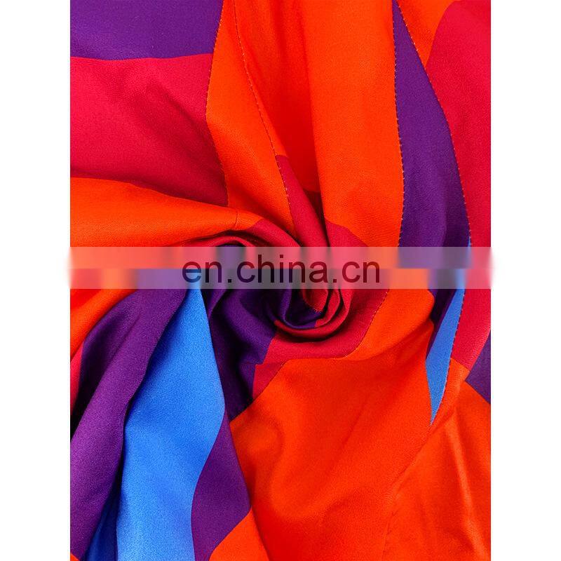 Manufacturer Customized Women's Summer Bohemian Long Skirt Printed V-neck Sexy Woven Oversized Skirt Plus Size Women's Clothing