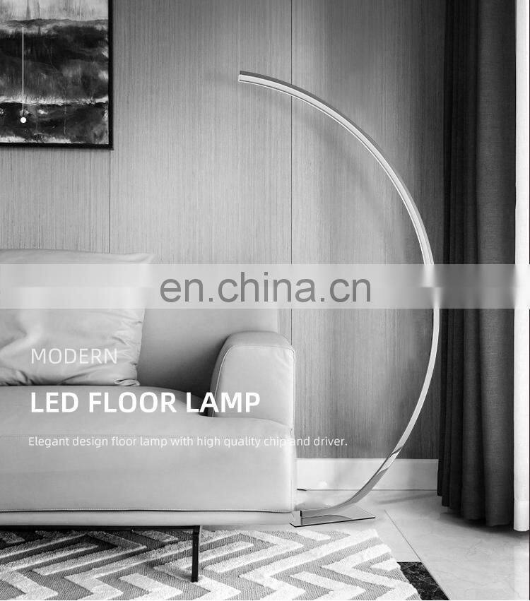 HUAYI Wholesale Price Fixture Chrome Color Indoor Sofa Study Room Save Space LED Floor Lamp