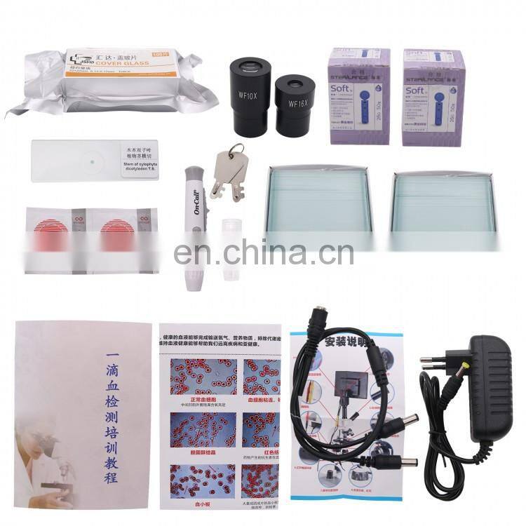 7" LCD Display + Aluminum Case + 5MP Pixel XSP-116D 400X Blood Digital Microscope for Underwater Microorganisms/Student Rearch