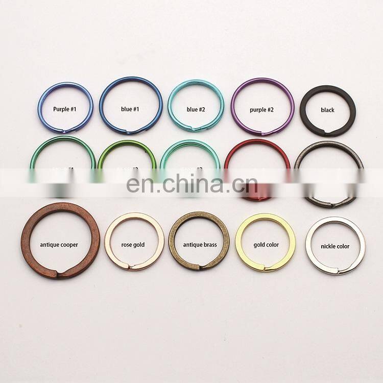 Custom Logo Shape Colorful Eco Friendly Car Keyrings Round Edge Split Key Rings