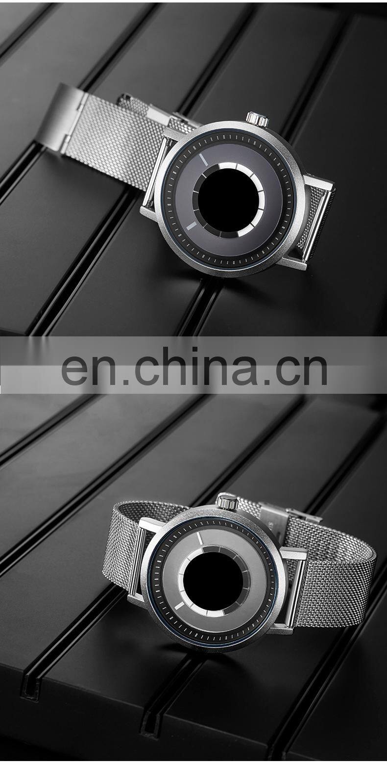 SINOBI Unique Design Rotating Dial Watches S9800G Men Creative Wrist Watch Sliver Gentleman Business Handwatch