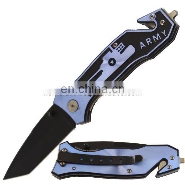 8.3" Stainless Steel Emergency Rescue Folding Knife With Glass Breaker Pocket Knife
