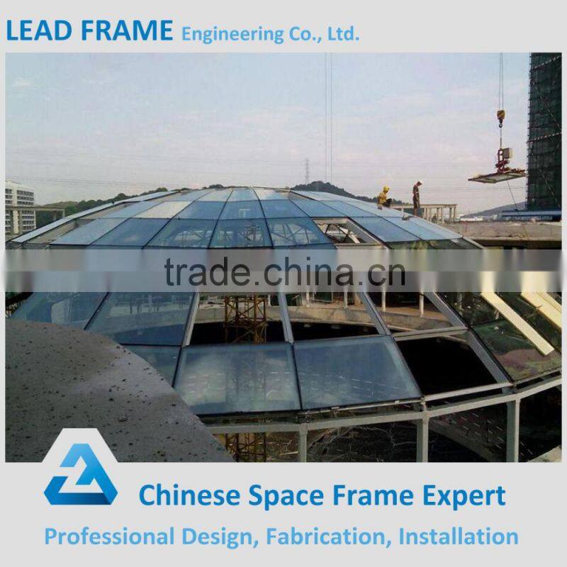 Vaulted steel truss space frame dome roof