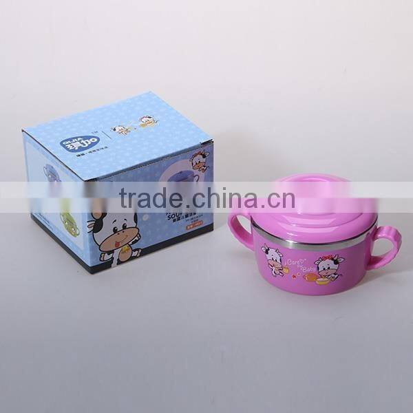 colorful stainless steel bowl with landles and lid