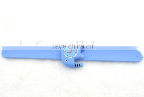 cute elephant slap watch with glass face quartz movt silicone strap for child