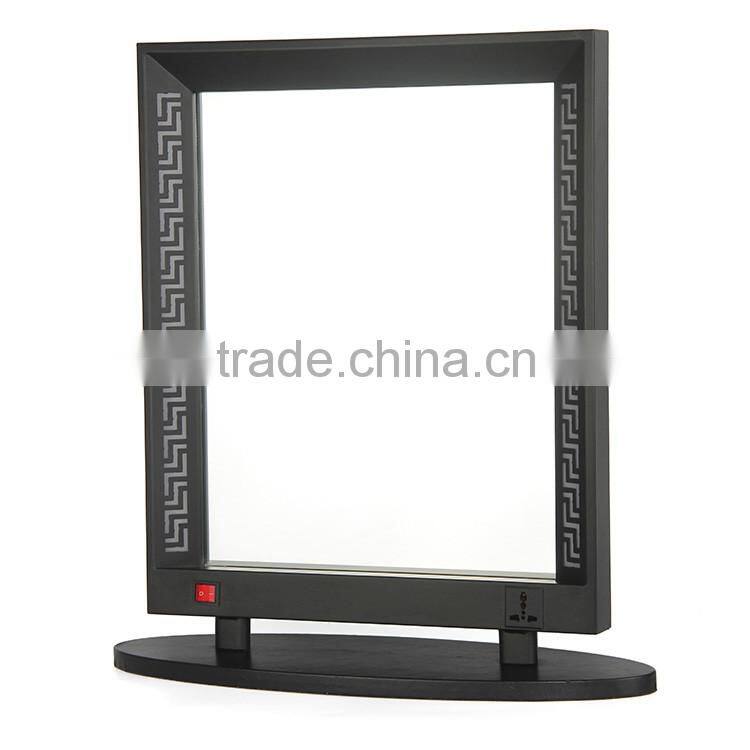 2016 Hot Sale Sunrise Factory Supply Black Color Compact Makeup Mirror with light