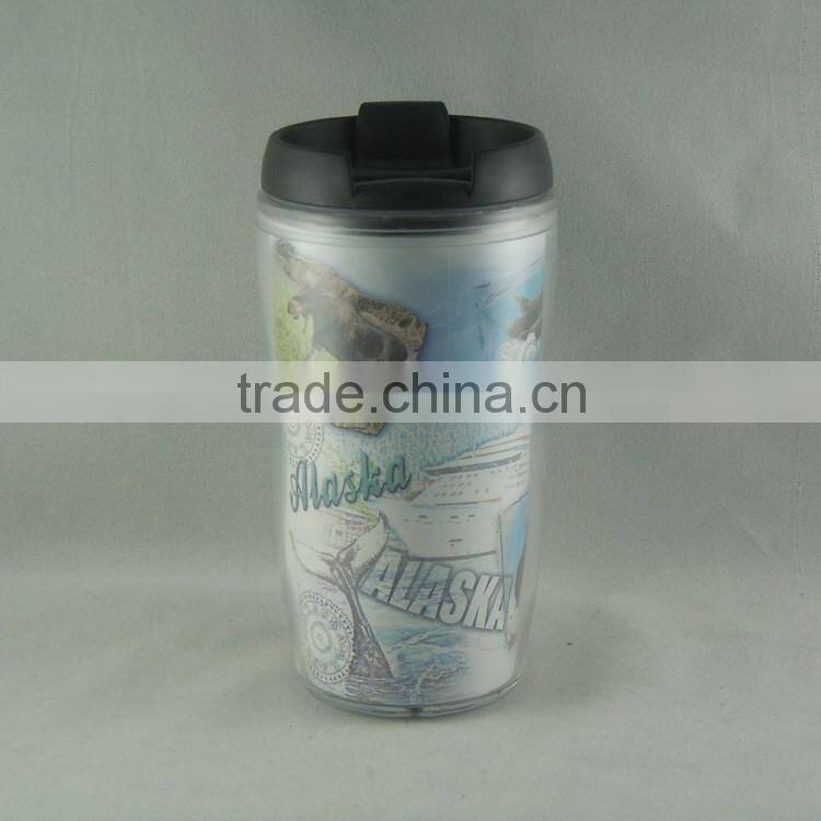 China Made Detachable Food Grade Double Wall Plastic Advertisement Cup