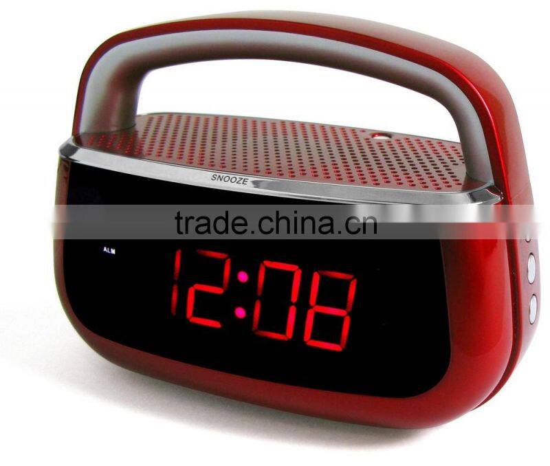 Very Hot Cheap Blue Big LED Portable Clock Radio