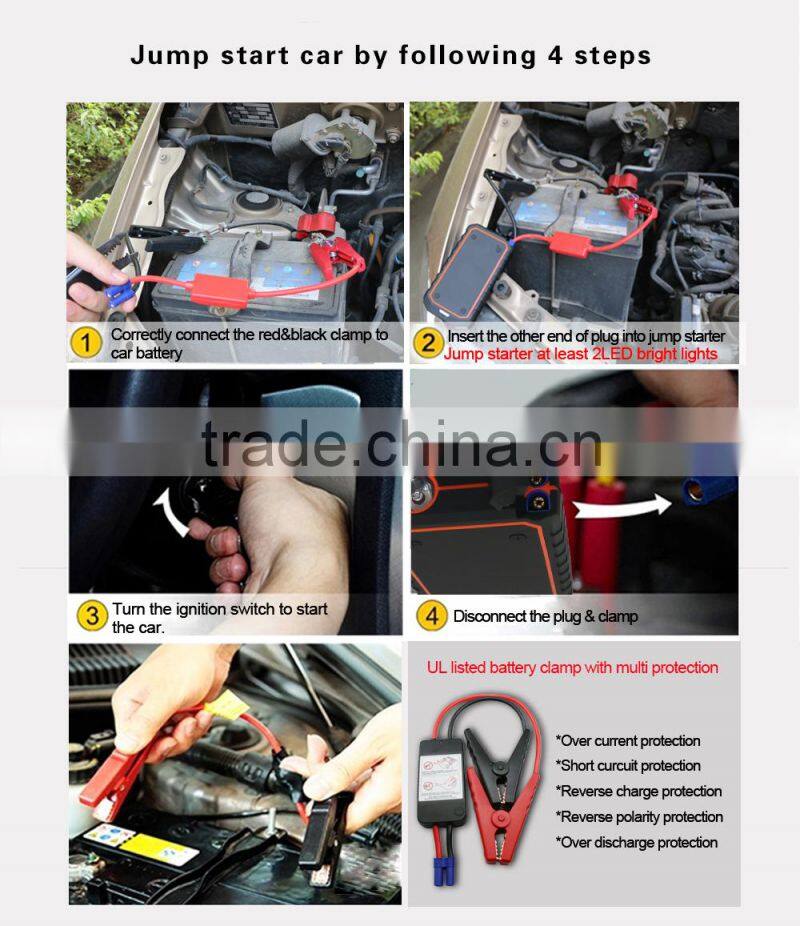 2015 best selling ONBO car first aid kit 12000mAh 12v portable battery jump starter car emergency mini jump starter