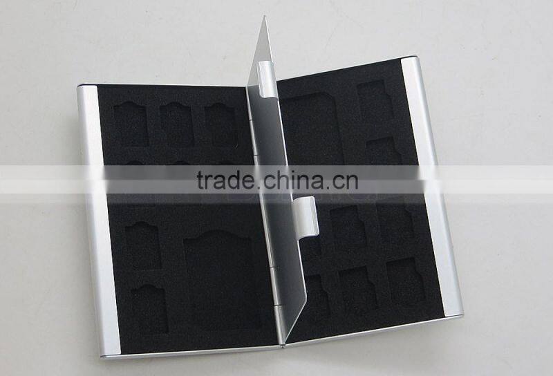 Aluminum Memory Card Case for MicroSD Card SD SDHC CARD 16TF+2SD