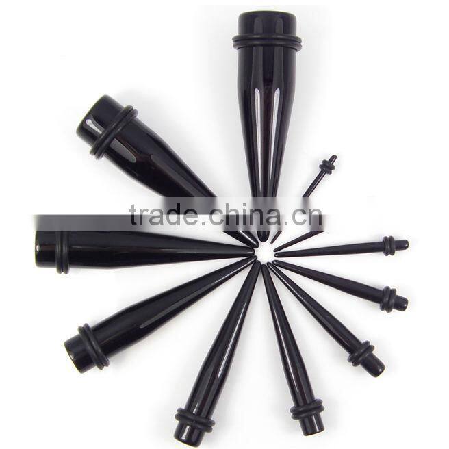 Surgical steel earrings flesh tunnel piercings with cz stones