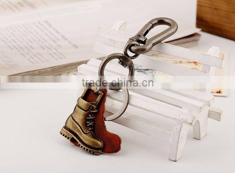 2015 Hot Sale Fashion Punk Style Keychain Shoe Shape Pendant Leather Keychain