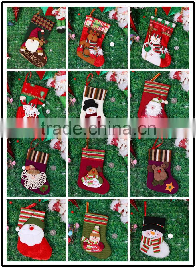 2016 New arrival 3d socks felt christmas hanging stocking christmas cheap socks