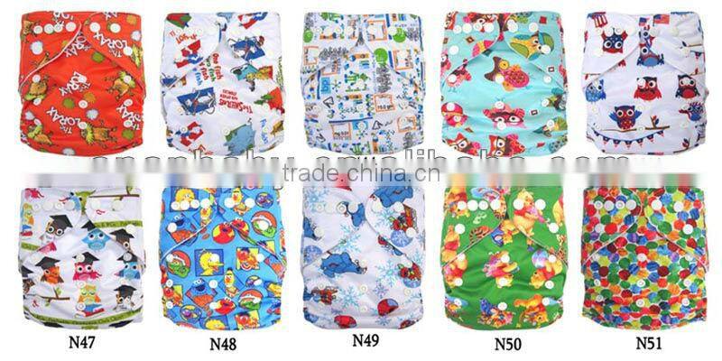 New Coming Nappy Fabric Reusable Baby Cloth Diaper Nappy Animal Baby