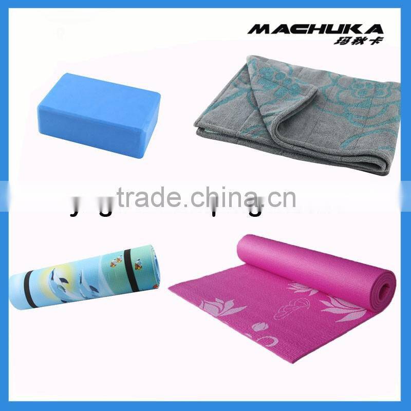 MACHUKA Custom Colorful Yoga Series Set 1 Yoga Mat and 2 Yoga Block Brick