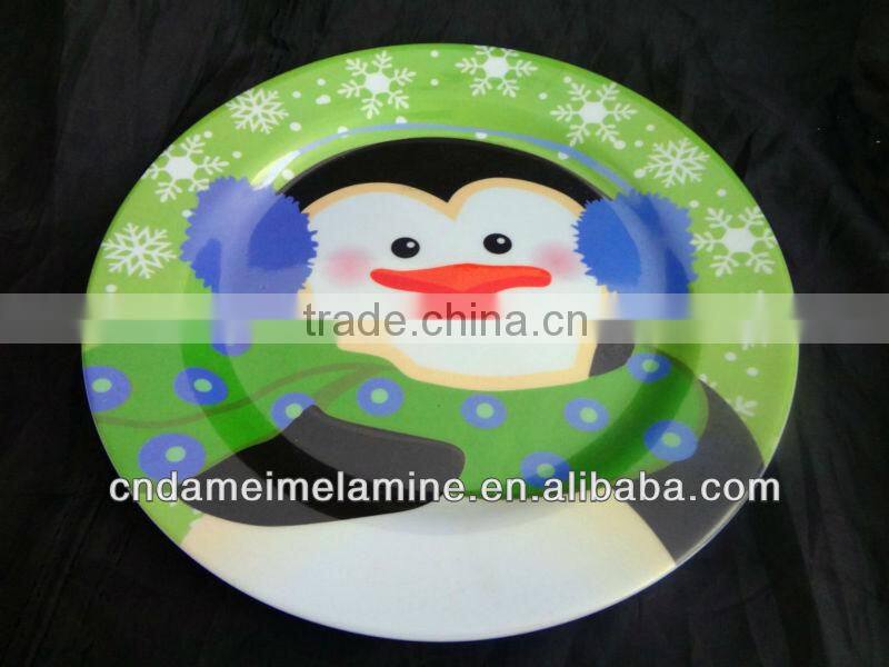 Christmas holiday dinnerware 11 inch melamine round plates