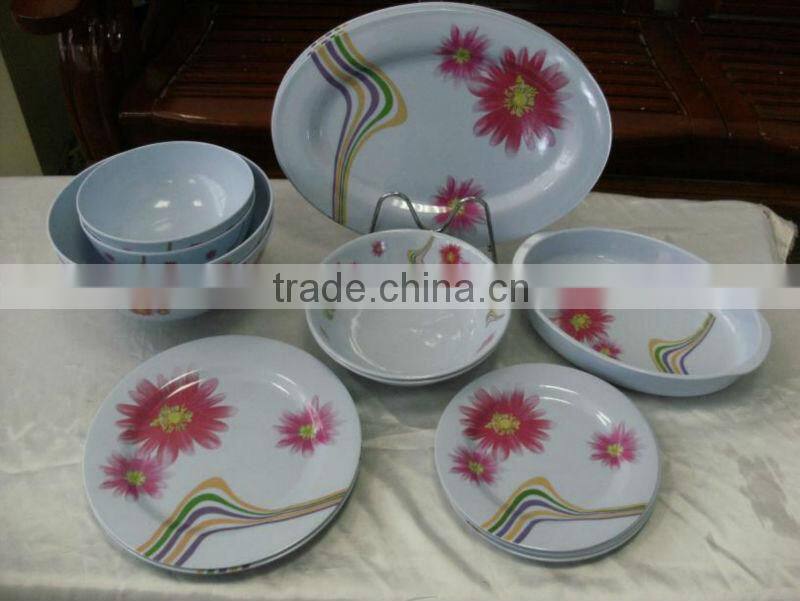 Chrysanthemum printing melamine table ware sets