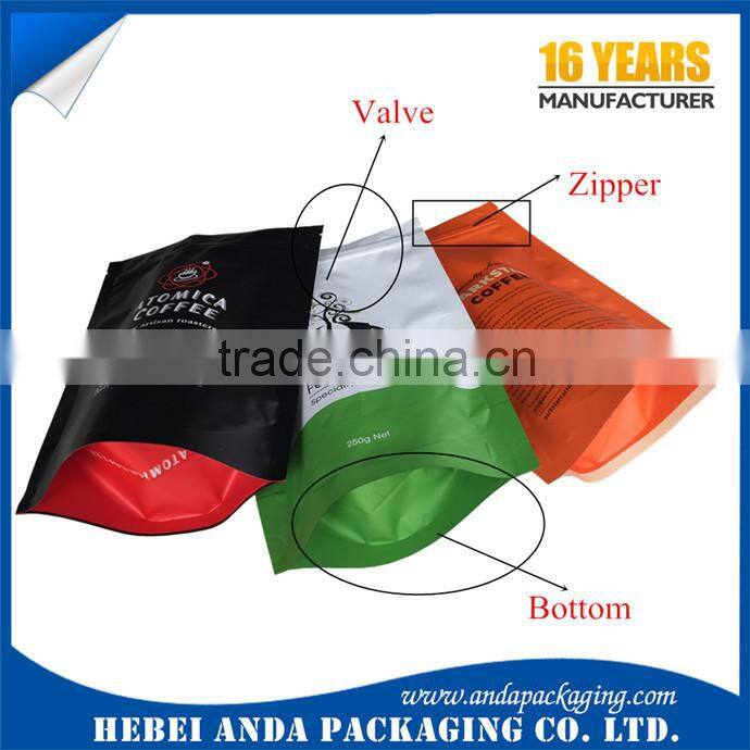 Coffee bean packaging bags /aluminum foil laminated roll film for plastic food packaging
