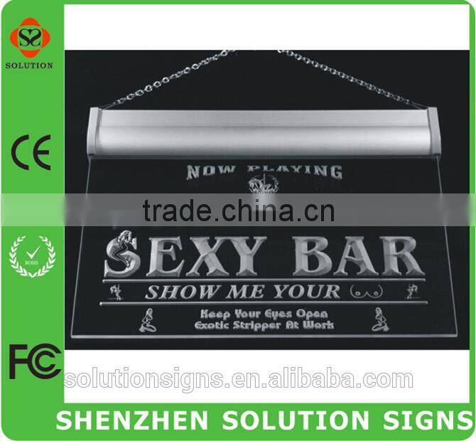 2015 fashionable hanging led acrylic sign board