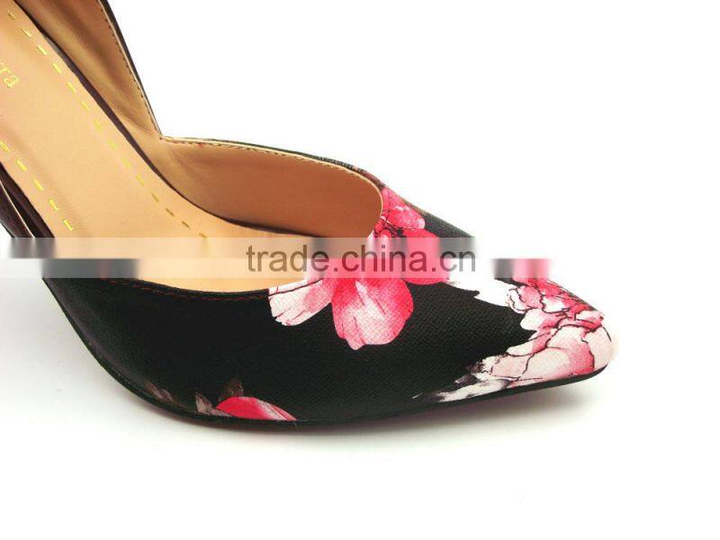 new fashion high heel empty sides flower party shoes