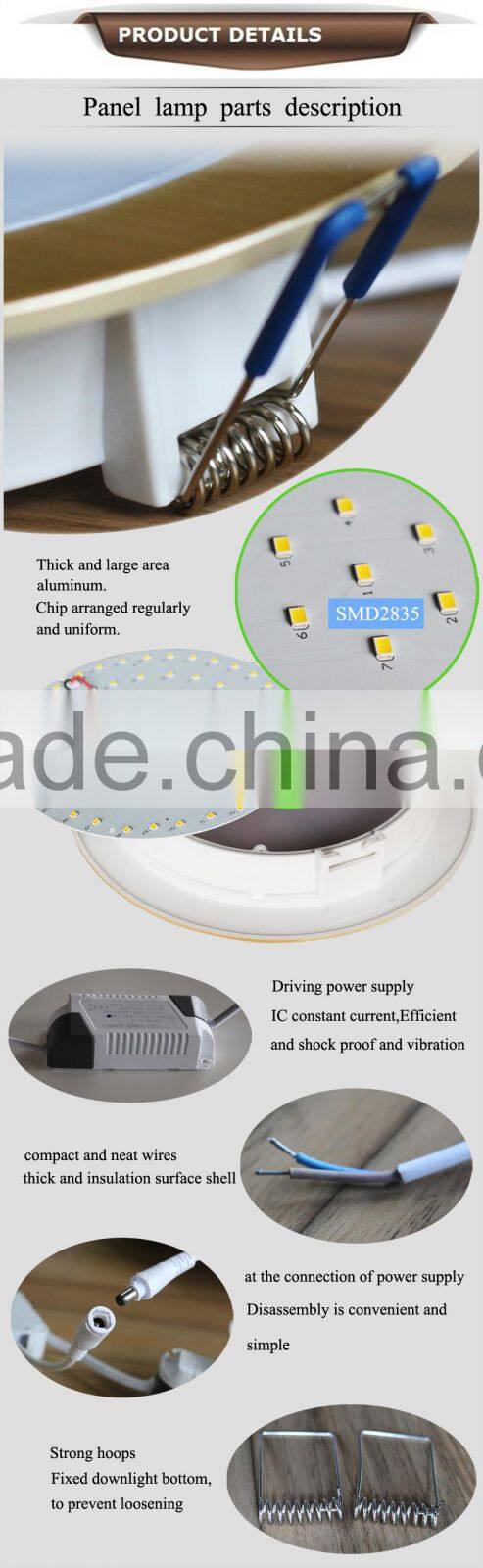 high warranty led panel led panel lighting slim plastic round led panel light
