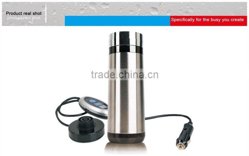 2015 new design12v Car Electric Kettle with Easy-Clean Lid Vehicle Mug car mug&Portable vacuum thermos mug