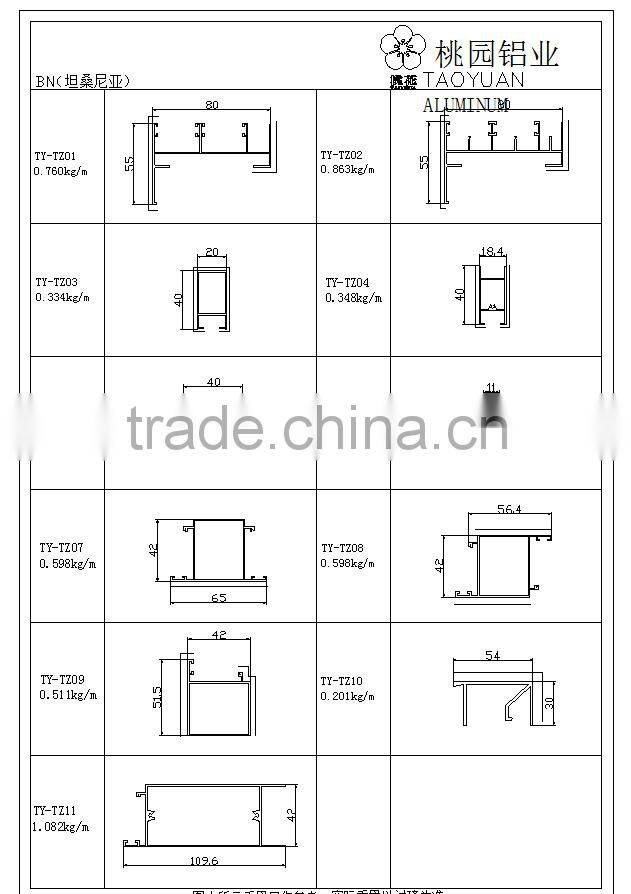 Window and Door aluminum extrusion profile for Tanzania Market