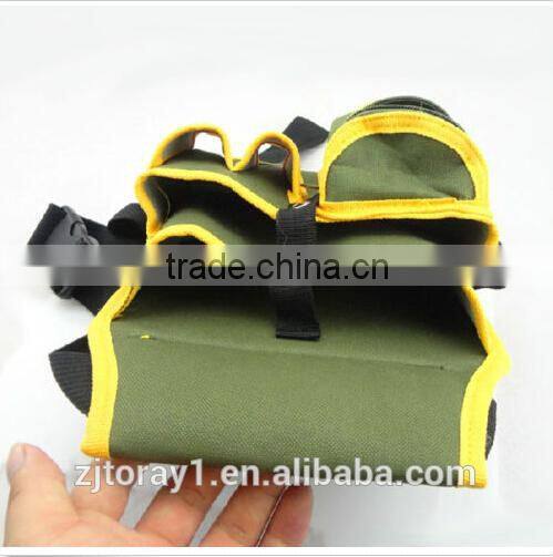 Olive Adjustable Strap Canvas Waist Tool Bag for Men