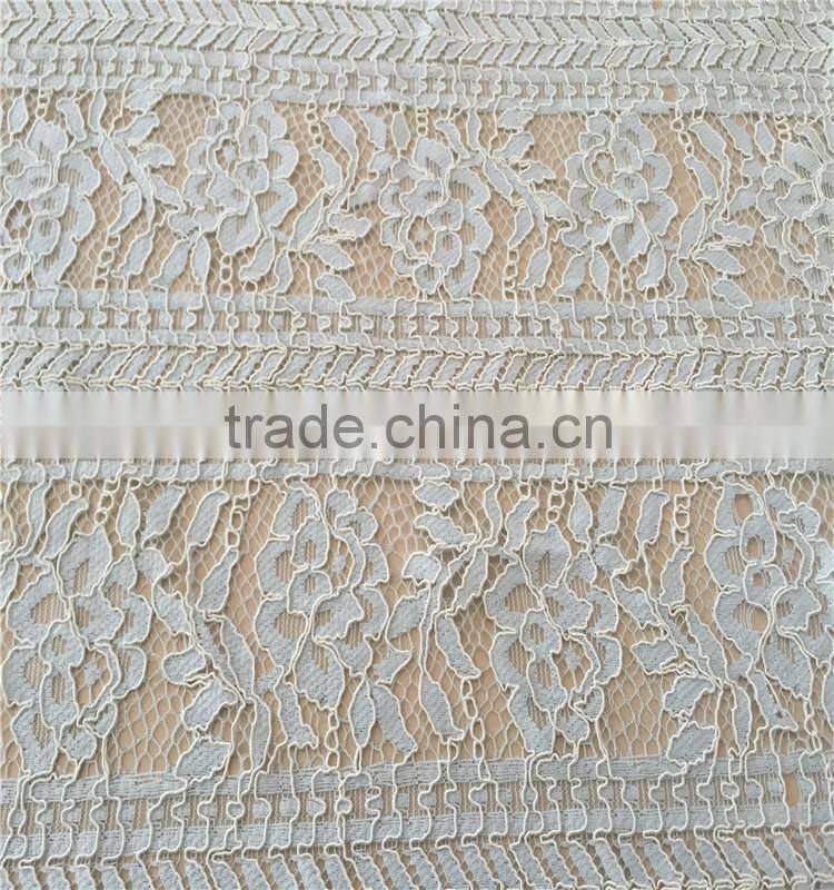 Good capacity scallops high quality cotton nylon guipure lace fabric wholesale